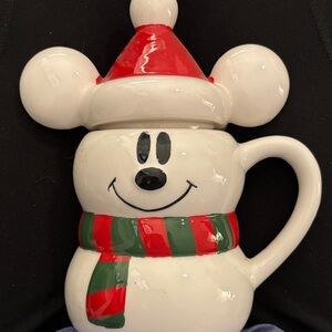 Disney Snowman Mug with Red and Green Accents